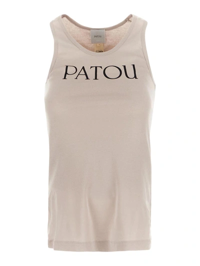 Patou Iconic Printed Cotton-jersey Tank In Grey