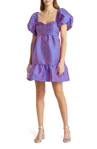 Lilly Pulitzer Women's Nelle Heart Jacquard Minidress In Borealis Blue Lovesick Jacquard
