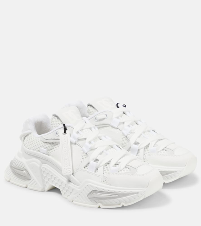 Dolce & Gabbana Airmaster Suede-trimmed Sneakers In White