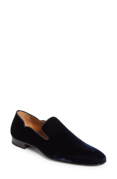 Christian Louboutin Dandy Chick Orlato Slip-on Velvet Loafers In Blue