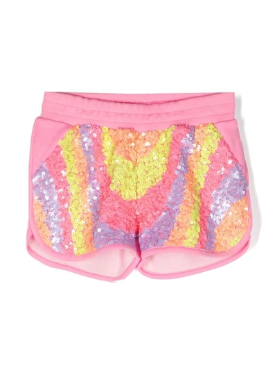 Billieblush Kids' Sequinned French Terry Shorts In Fucsia