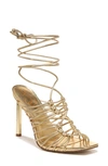Sam Edelman Women's Lylah Square Toe Strappy High Heel Sandals In Gold