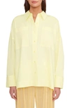 Staud Cotton Payton Collared Shirt In Sunray