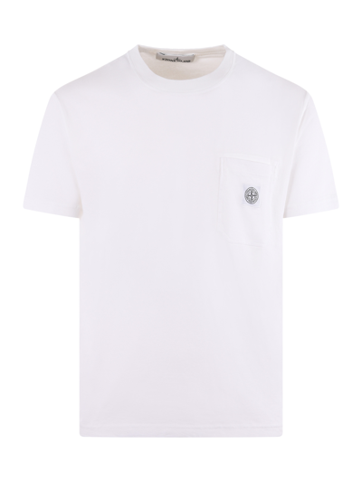 Stone Island T-shirt  Men Color White In Bianco