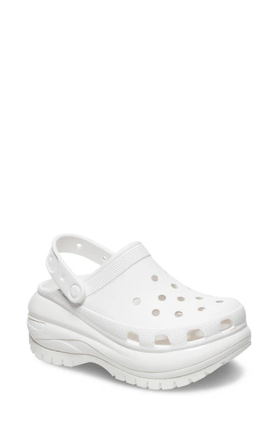 Crocs Classic Mega Crush Clog Rubber Sandals In White