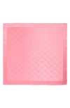 Valentino Vlogo Square Silk Scarf In 03w Bright Pink