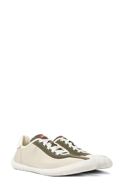 Camper Twins Mismatched Trainer In Beige Dark Green