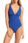 Sea Level Panel Line Multifit One-piece Swimsuit In Cobalt