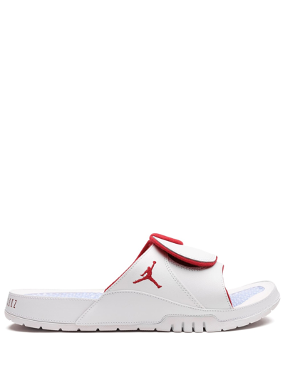 Jordan Hydro Xi Retro Slide Sandal In White/ Varsity Red