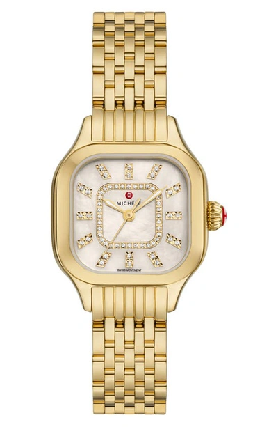 Michele Meggie Diamond Dial Watch Head & Bracelet, 29mm In Gold