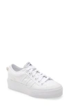 Adidas Originals Nizza Platform Sneaker In White/ White/ White