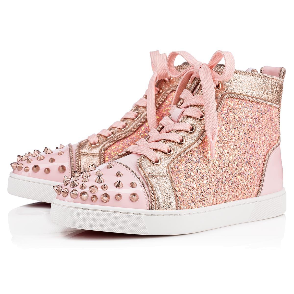 pink louboutin trainers