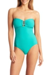 Sea Level U-bar Bandeau One-piece Swimsuit In Aqua