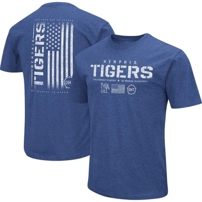 Colosseum Royal Memphis Tigers Oht Military Appreciation Flag 2.0 T-shirt In Heather Royal