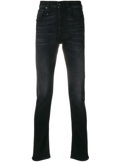 R13 Stonewashed Slim-fit Jeans In Black