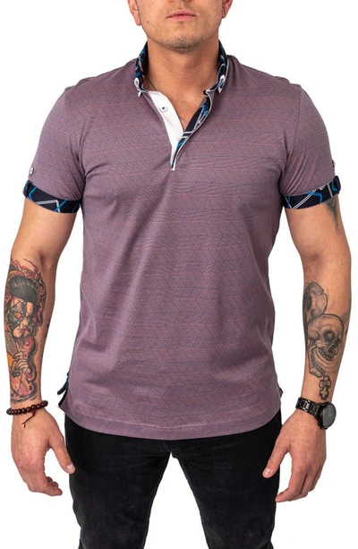 Maceoo Mozartlinemulti Short Sleeve Cotton Polo In Pink