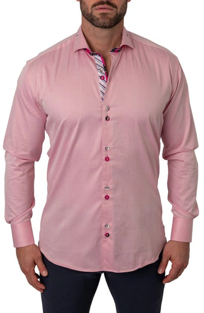 Maceoo Einstein Raspberry Pink Contemporary Fit Button-up Shirt