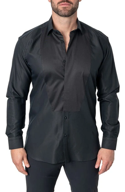 Maceoo Fibonacci Solid Contemporary Fit Button-up Shirt In Black