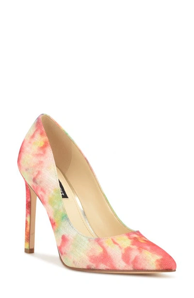 Nine West Women's Tatiana Stiletto Pointy Toe Dress Pumps In Watercolor Multi - Textile