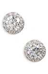 Nordstrom Halo Cubic Zirconia Stud Earrings In Platinum Plated Silver