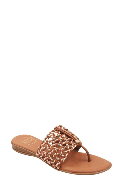 Andre Assous Nice Woven Sandal In Cuero Multi