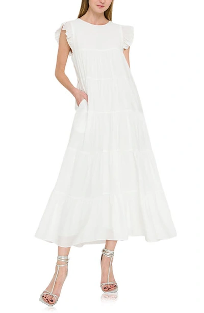 English Factory Tiered Maxi Dress In White