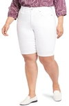 Nydj Briella Roll Cuff Denim Bermuda Shorts In Optic White
