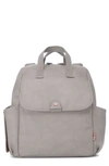 Babymel Babies' Robyn Convertible Faux Leather Diaper Backpack In Pale Grey