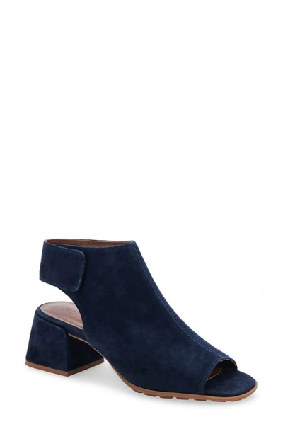 Blondo Marie Peep Toe Bootie In Navy Suede