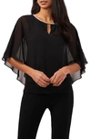 Chaus Keyhole Overlay Blouse In Black