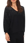 Chaus Bling V-neck Sweater In Black