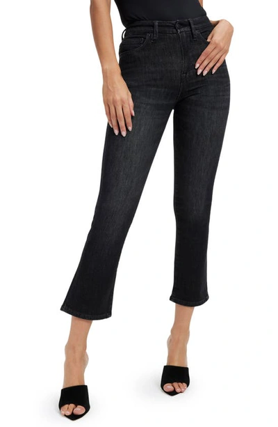 Good American Good Legs Crop Mini Bootcut Jeans In Black218