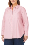 Foxcroft Boyfriend Cotton Blouse In Chambray Pink