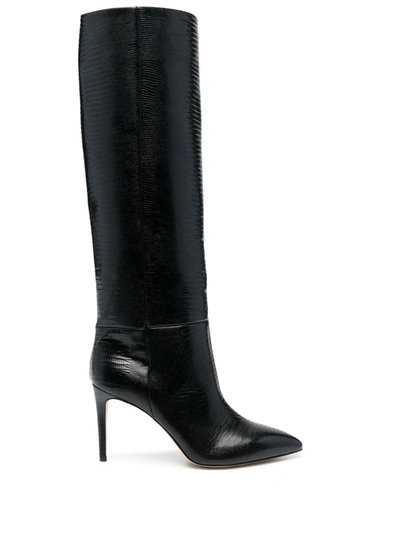Paris Texas 100mm Leather Stiletto Boots In Black