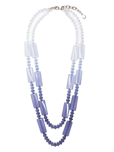 Emporio Armani Geometrical Necklace In Clear Blue