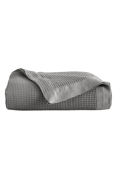 Woven & Weft Soft Cotton All-season Waffle Weave Throw Blanket In Light Grey