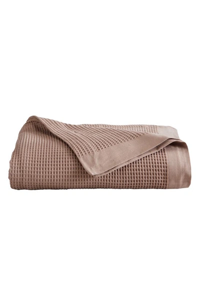 Woven & Weft Soft Cotton All-season Waffle Weave Throw Blanket In Redwood