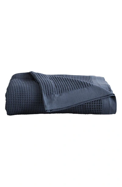 Woven & Weft Soft Cotton All-season Waffle Weave Throw Blanket In Ocean Blue