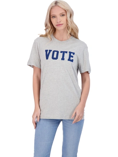 J Crew Vote Womens Graphic Crewneck Slogan T-shirt In Grey