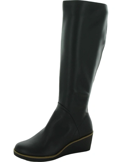 Aerosoles Binocular Womens Double Zipper Tall Knee-high Boots In Black