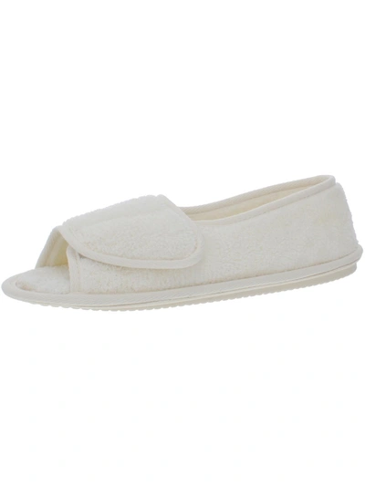 Daniel Green Tara Ii Womens Comfy Sleepwear Slip-on Slippers In White