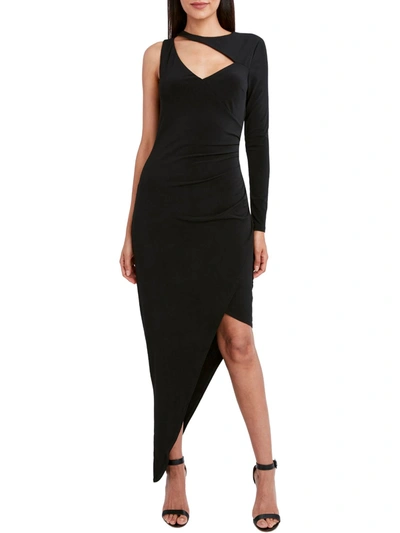 Bcbgmaxazria Womens Asymmetrical Cut-out Sheath Dress In Black