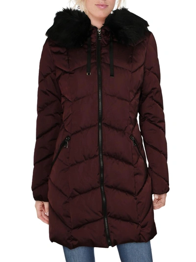 Tahari Brie Womens Wool Quilted Puffer Coat In Multi