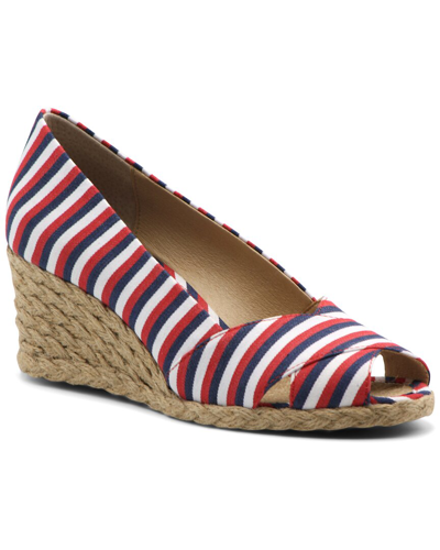 Adrienne Vittadini Bailee Womens Peep Toe Slip-on Espadrille Heels In Multi