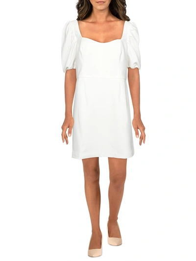 French Connection Berina Womens Square Neck Short Mini Dress In White