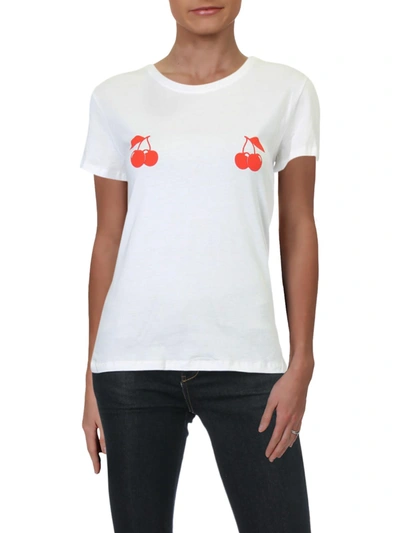 Prince Peter Cherry Womens Graphic Crew Neck T-shirt In White
