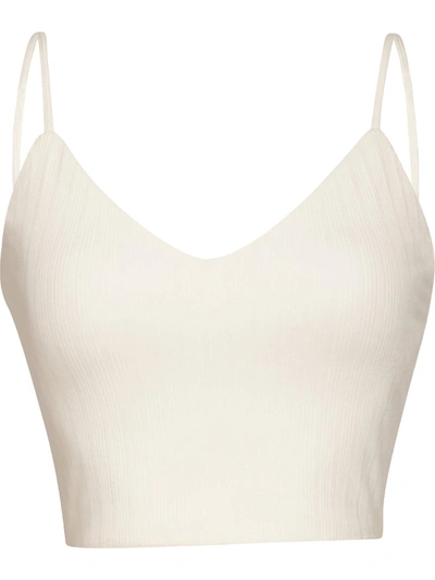 Bb Dakota By Steve Madden Womens Ribbed Crop Camisole In White
