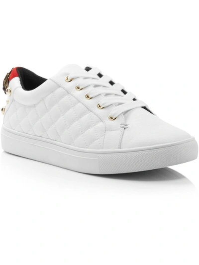 Kurt Geiger Ludo Womens Quilted Leather Fashion Sneakers In White