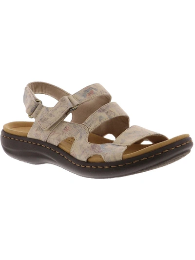 Clarks Laurieanne Style Womens Shimmer Adjustable Slingback Sandals In Multi