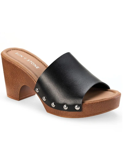 Sun + Stone Alina  Womens Slip On Slides Platform Sandals In Multi